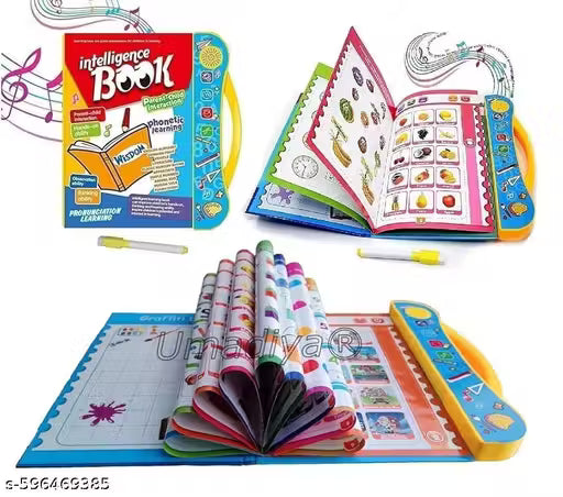 Little Genius Interactive Sound Book with Pen &amp; Eraser | Talking Educational Book for Kids | Learning Alphabets, Numbers, Fruits &amp; More